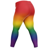 Rainbow Ombre Pride High-Waist Plus Leggings Plus Size Legging - AOP PRIDE MODE